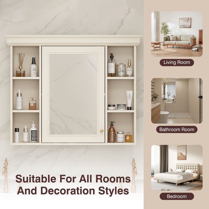 Wall Mounted Bathroom Storage Cabinet With Mirror Door
