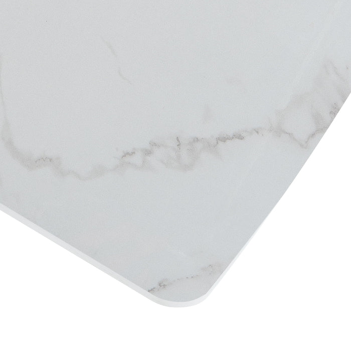 Modern Rectangle Dining Table With Stretchable Top, Storage Cabinet