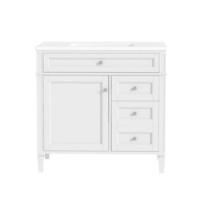 Bathroom Vanity With Top Sink, 2 Drawers, Tip Out Drawer