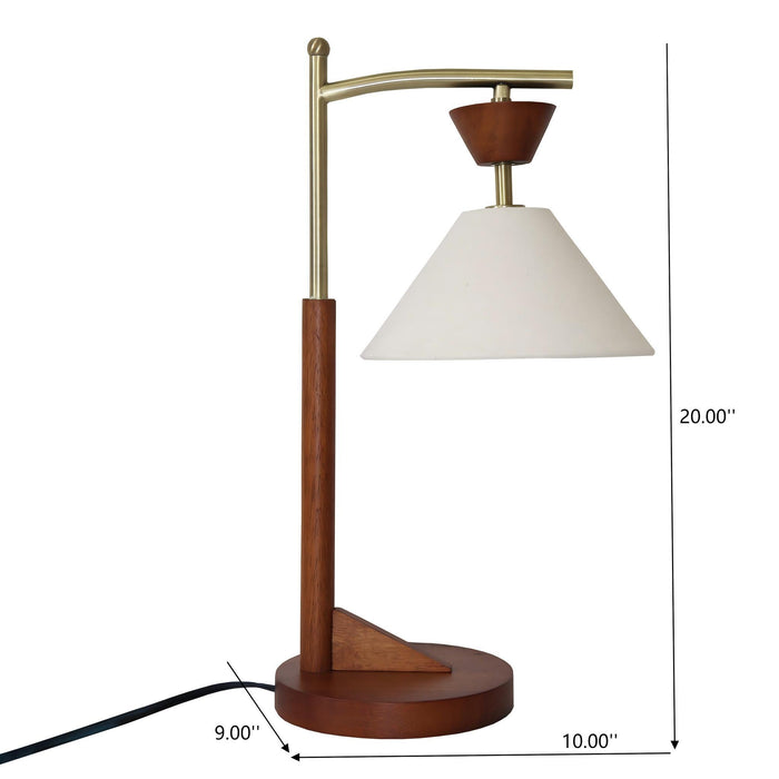 Nightstand Desk Lamp With Cone Shade For Eye Protection - Brown