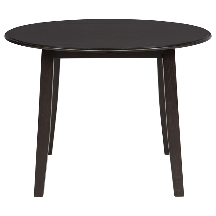 Jackie - 5 Piece Dining Set With Drop Leaf Table And Side Chairs - Dark Coffee