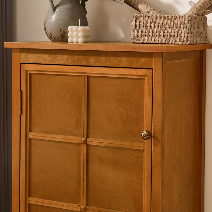 Floor Cabinet With Doors & Adjustable Shelf, Storage Cabinet For Entryway