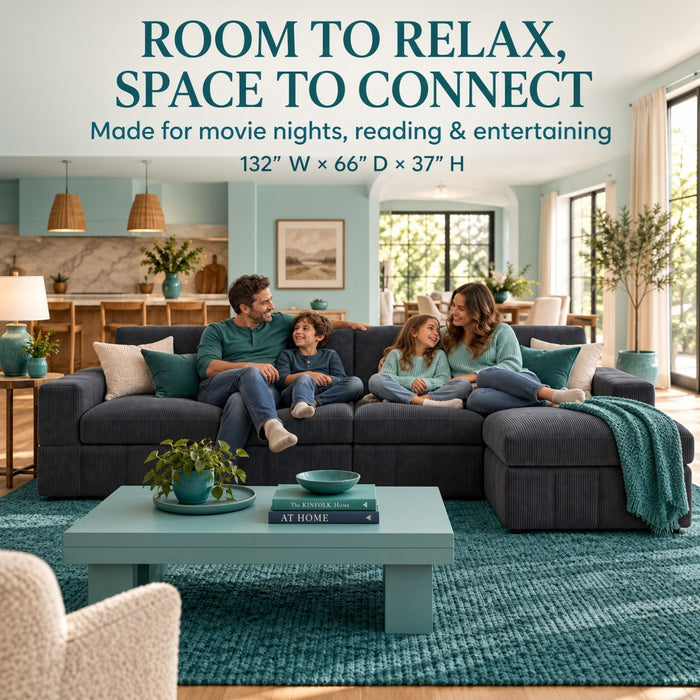 Modular Sectional Sofa, Reversible Set