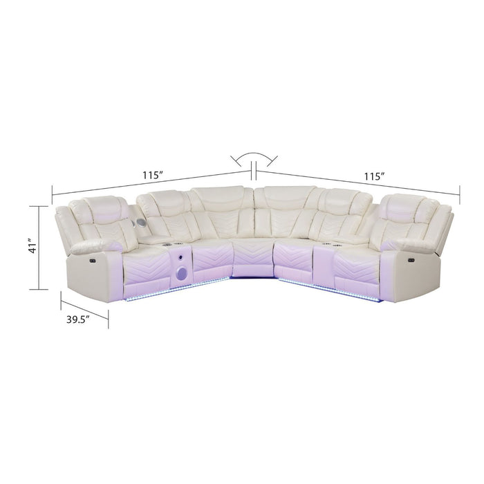 Challenger - Recliner Sectional Sofa, Built In USB, C Ports & Bluetooth