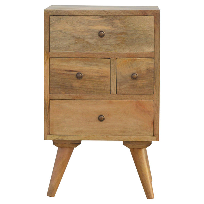 4 Drawer Multi Nightstand - Oak