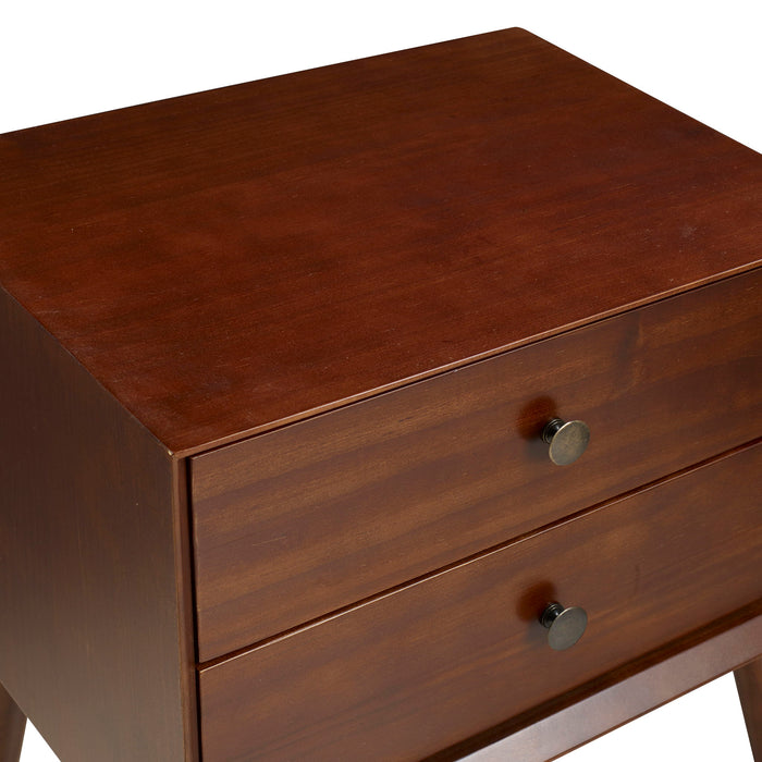 Double Drawer Nightstand - Walnut