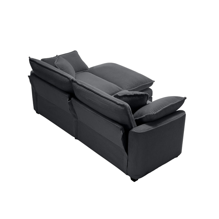 Modular Oversized Cushion Sofa With Ottoman, Low Back, Deep Seating Sofa Set