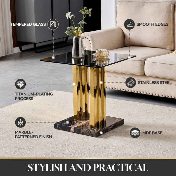 Side Table - Gray / Gold