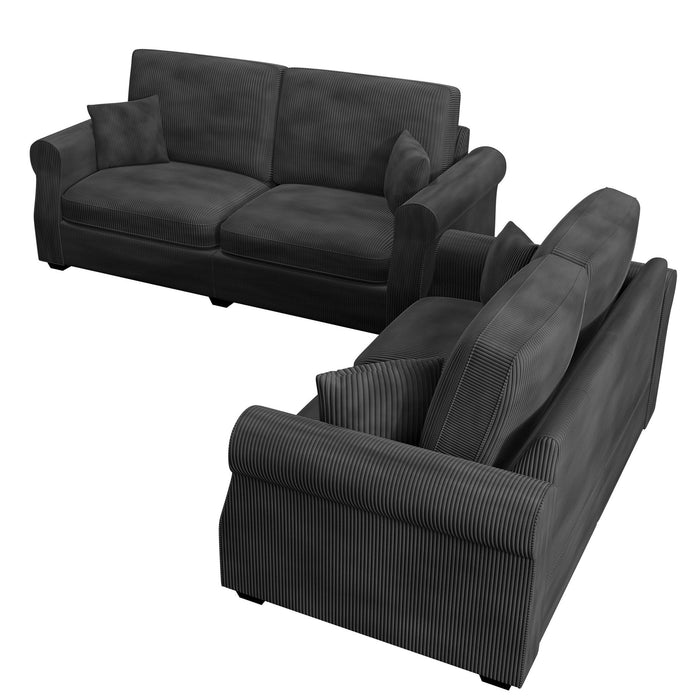 Contemporary 2 Piece Sofa Set With Matching Pillows