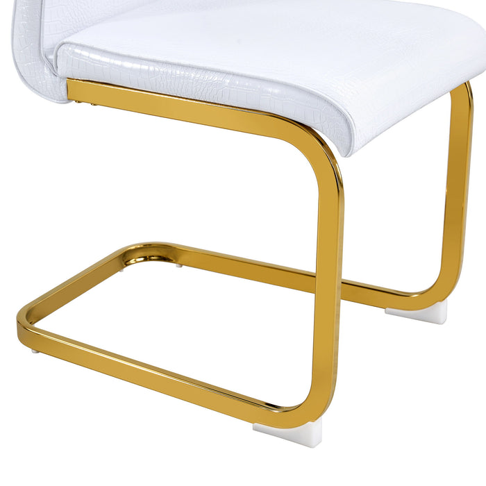 Elegant Design Alligator Skin Upholstered Dining Chairs