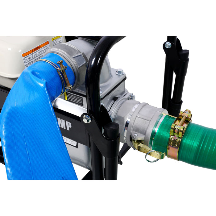 Honda - Gx160 Engine Water Pump 3" 264Gpm With Accessories Kit And Handle Wheel Kit - Black / Red