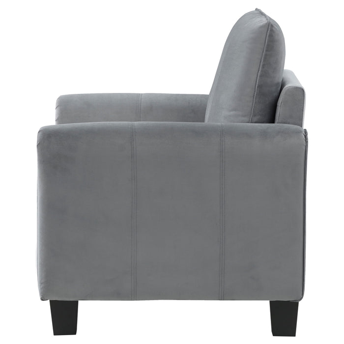 Dixon - Upholstered Rolled Arm Accent Chair - Gray