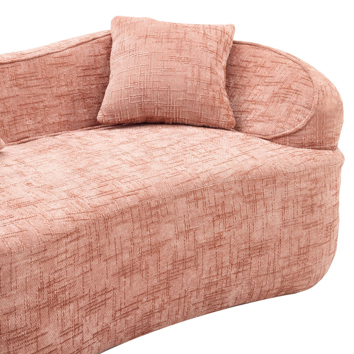 Curved 2 Person Compress Sofa With Armrests, Includes Pillows
