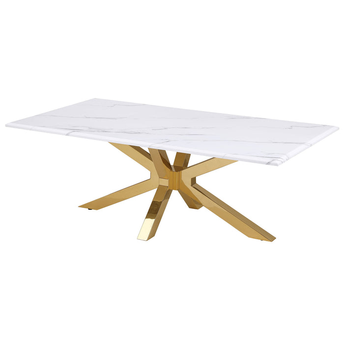 Maciel - Coffee Table With Accents - White Marble