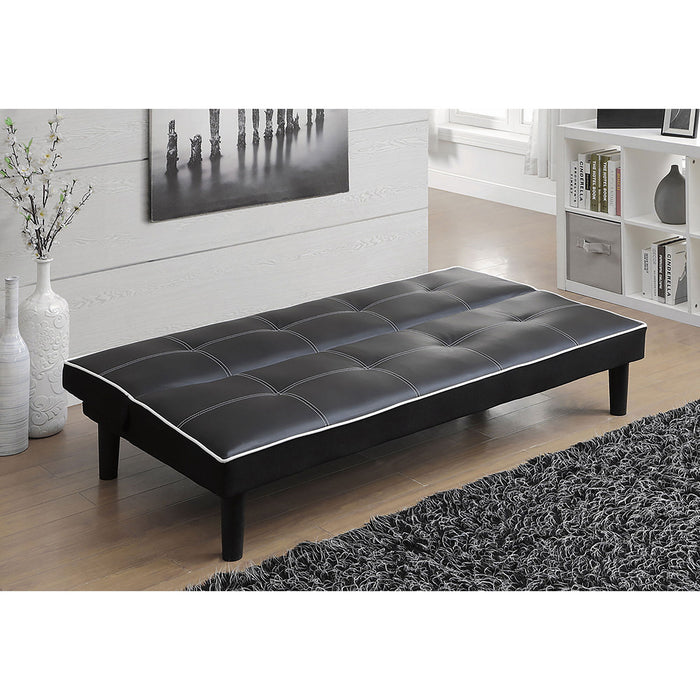Cranston - Armless Sofa Bed With Contrast Piping - Black