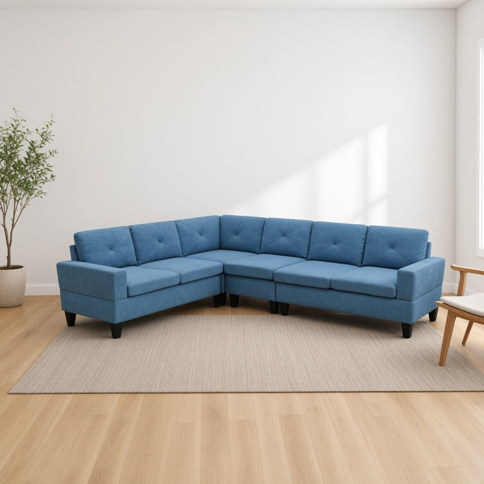 Modular L - Shaped Sectional Sofa 6 Seater 4 Piece Couch With Chaise