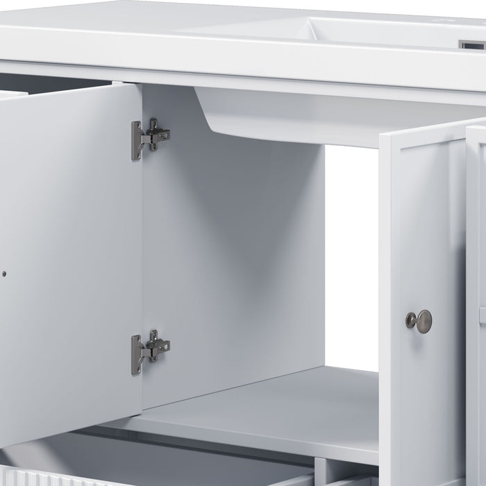Bathroom Vanity With Separate Sink, Soft Close Doors And 4 Drawers