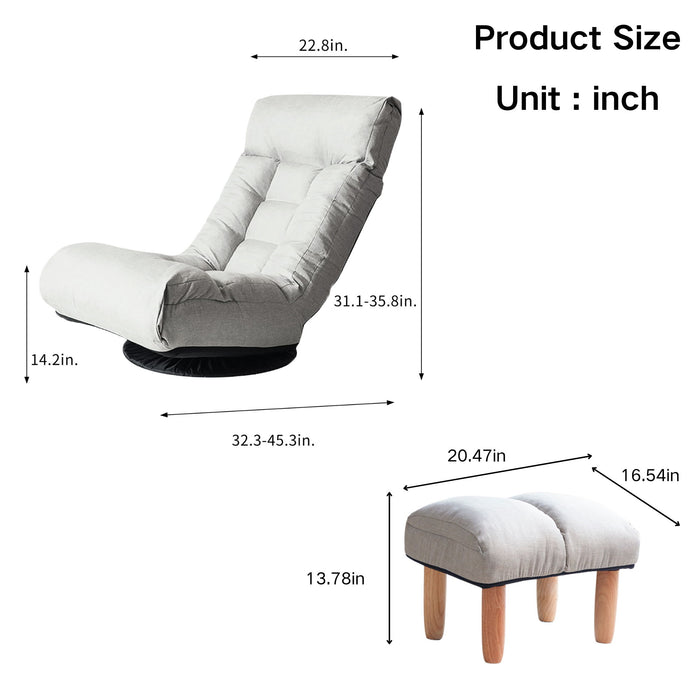 Adjustable Japanese Reclining Floor Chair Sofa With Metal Frame For Living Room