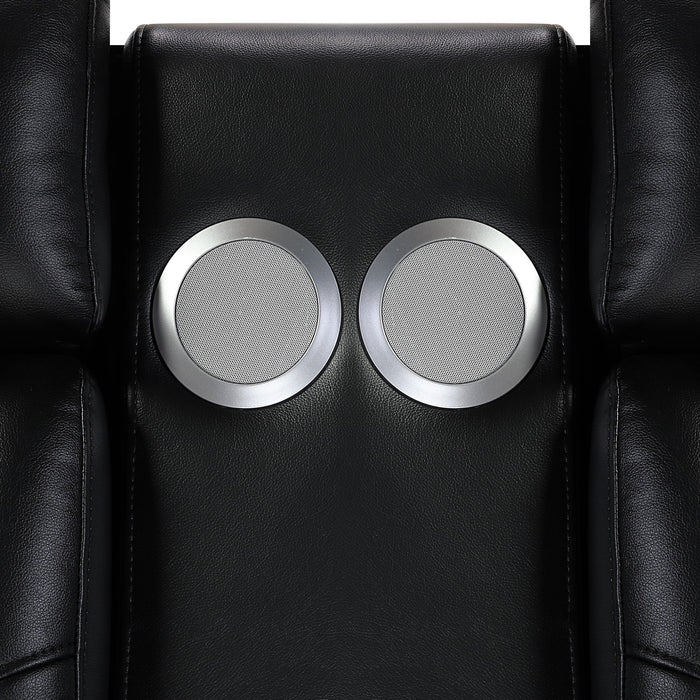 Electra - Power Reclining Loveseat With Power Headrests, Console, Speakers, Massage, LED Lighting And USB Control