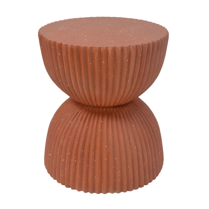 Side Table With Speckled Ribbed Texture