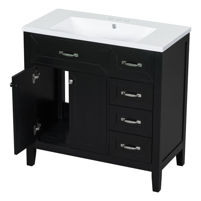 Modern Bathroom Vanity With Sink, Freestanding With Drawers And Doors