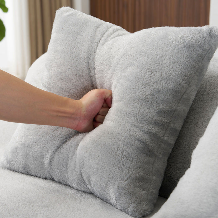 Modern Curved Sofa With Pillows