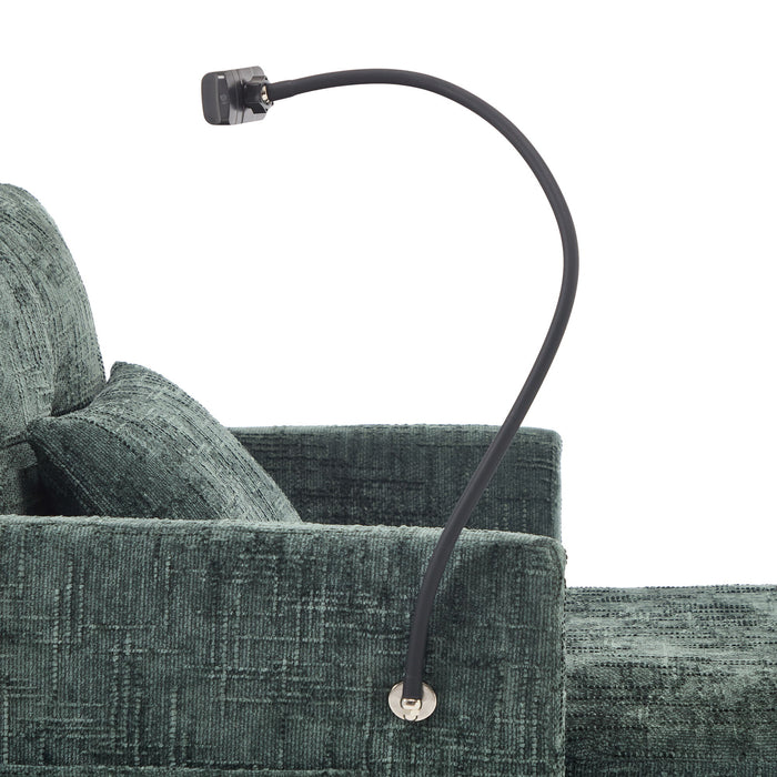 Multifunctional Chenille Recliner Sofa With Storage And Phone Bracket