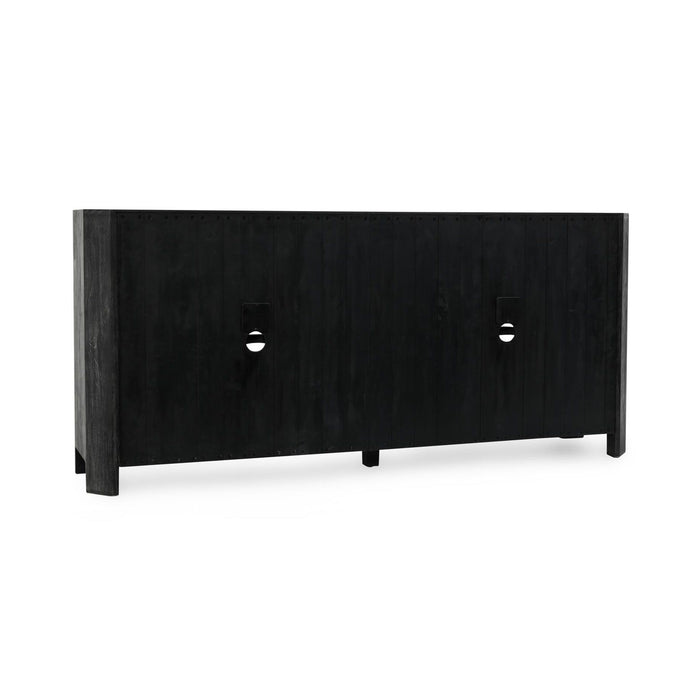 Macarthur - Reclaimed Oak 4 Door Cabinet - Aged Black