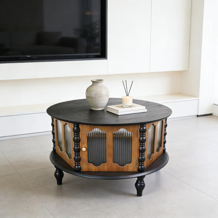 Round 3 Door Storage Coffee Table For Living Room