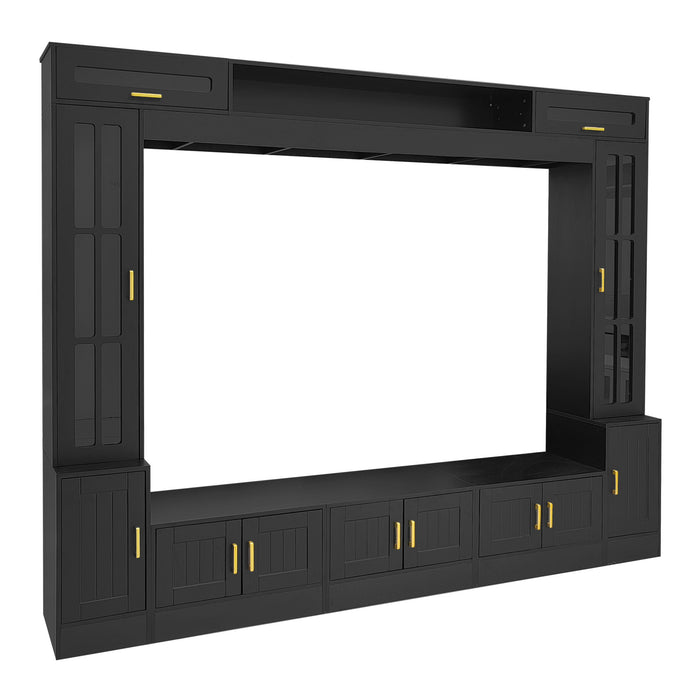 Wall Unit Entertainment Center With Bookshelves For TVs Up To 80"