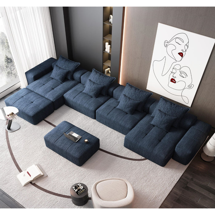 Modern Oversized Diy Combination Modular Sectional Sofa & Pillows