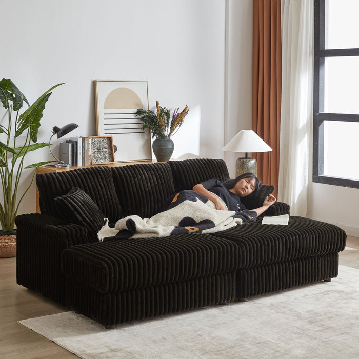 3 Seater Sofa With 2 Ottomans For Living Room