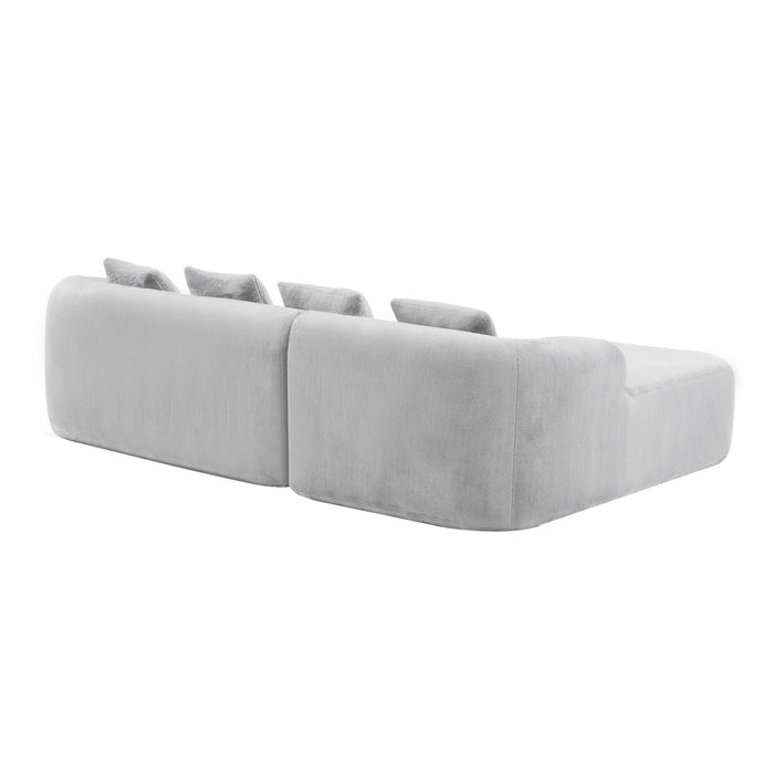 Modular L-Shape Sectional Sofa With Curved Chaise