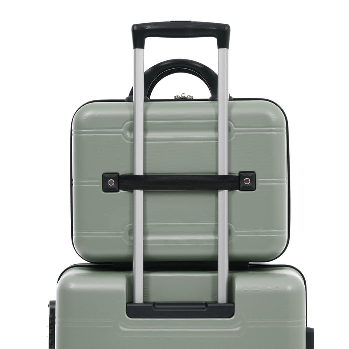 6 Piece Lightweight Hardshell Luggage Set With Double Spinner Wheels, Password Lock
