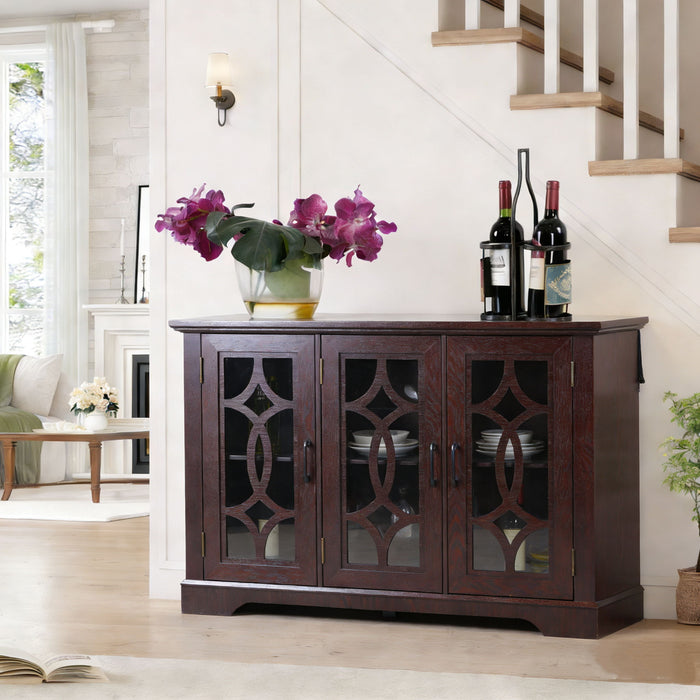 Spacious Sideboard With 3 Doors - Ox Blood Red