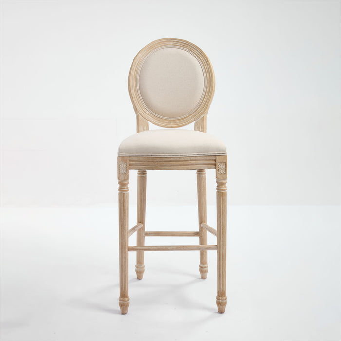 French Country Bar Chairs & Round Back (Set of 2)