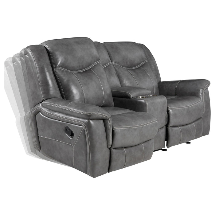 Carmen - Cool Motion Loveseat With Storage, With Reclining Function And Built In Storage - Gray