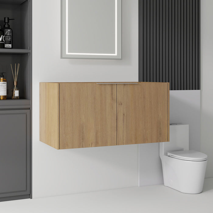Floating Bathroom Vanity Cabinet With Soft Close Double Doors, Spacious Interior Storage, Wall Mounted, Cabinet Only