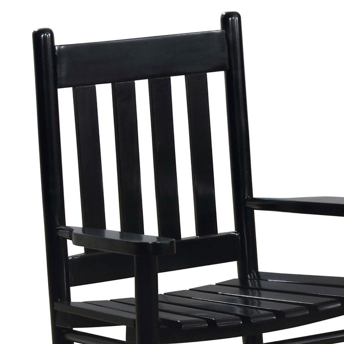Slat Back Youth Rocking Chair, Rocking Seat For Kids - Black