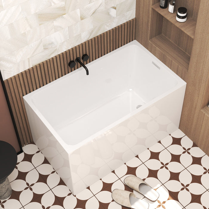 Freestanding Bathtub With Drain, Rectangular Shape
