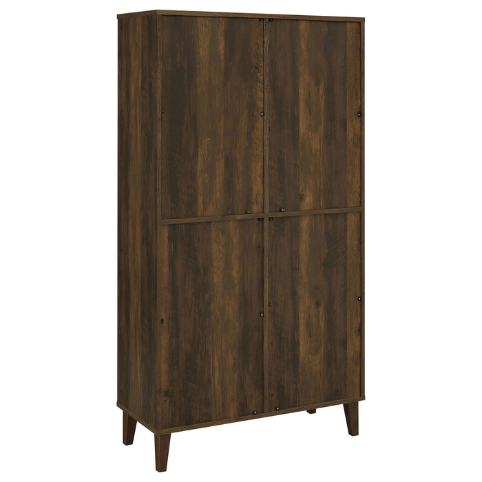 Sakai - 4 Door Tall Accent Cabinet With Slatted Doors - Brown