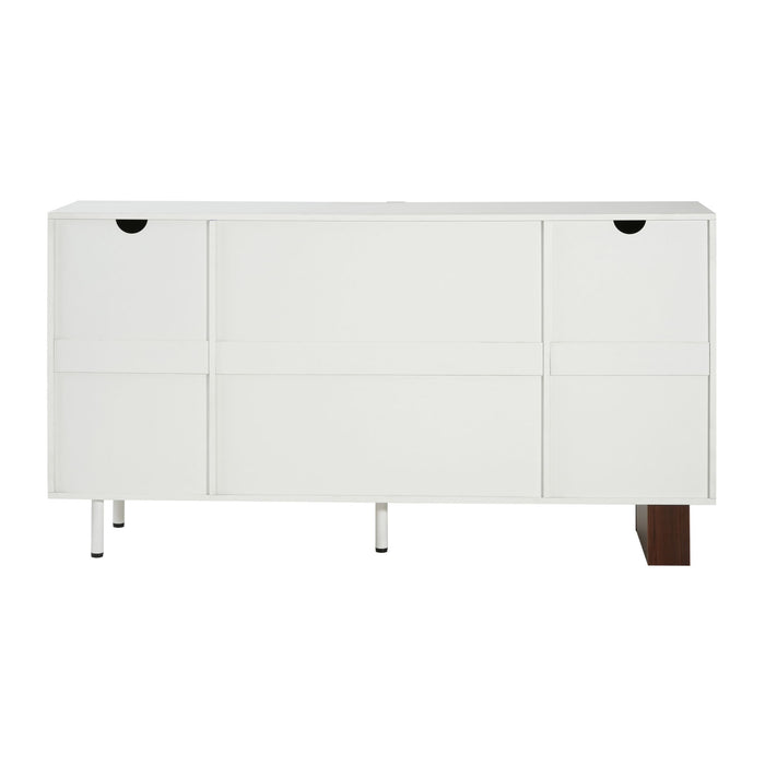 Sideboard Buffet Cabinet Wide Storage Unit With 4 Doors & Adjustable Shelves - White