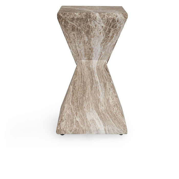 Adler - Outdoor Concrete Accent Table - Brown/Ivory