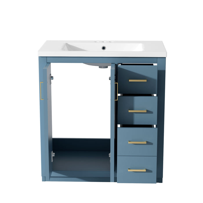 Bathroom Vanity With Sink, Storage Cabinet, Freestanding Set With 3 Drawers & Soft Closing Doors