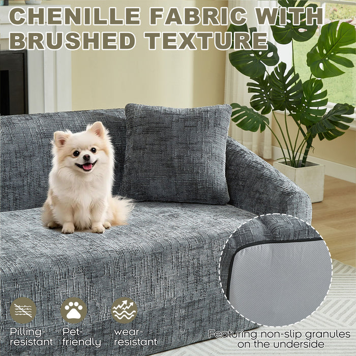 Curved Convertible Sofa, 2 In 1 Fold Out Bed With Pull Out Base And Deep Seat