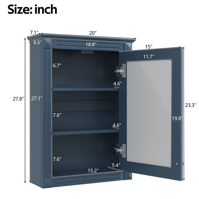 Wall Mounted Bathroom Storage Medicine Cabinet For Over Toilet With Mirror