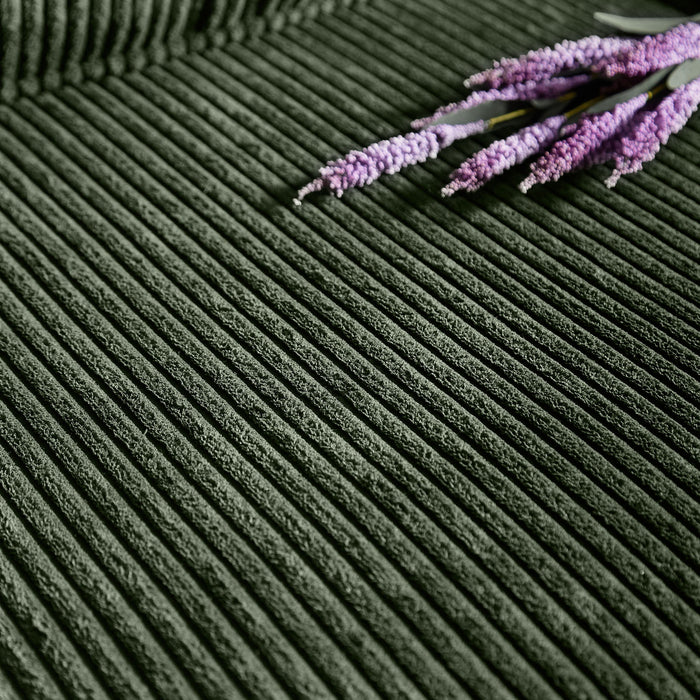 Modern Corduroy Fabric Sofa, 3 Seater Compressed Couch With Cup Holders