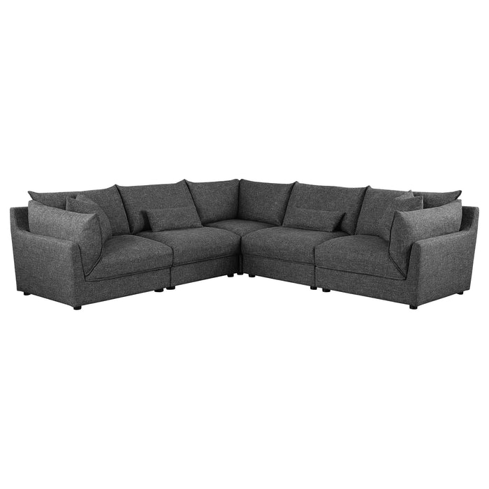 Tomasina - Modular Sectional Sofa With Corner, Armless Chairs And Armchairs - Black