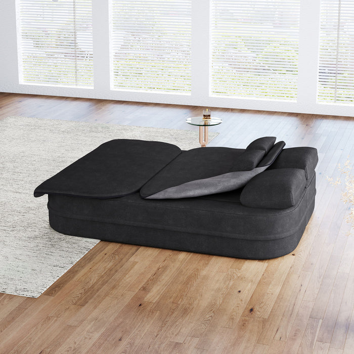 2 In 1 Foldable Sofa Bed With Multi Functional Blanket, Floor Lounge Sofa