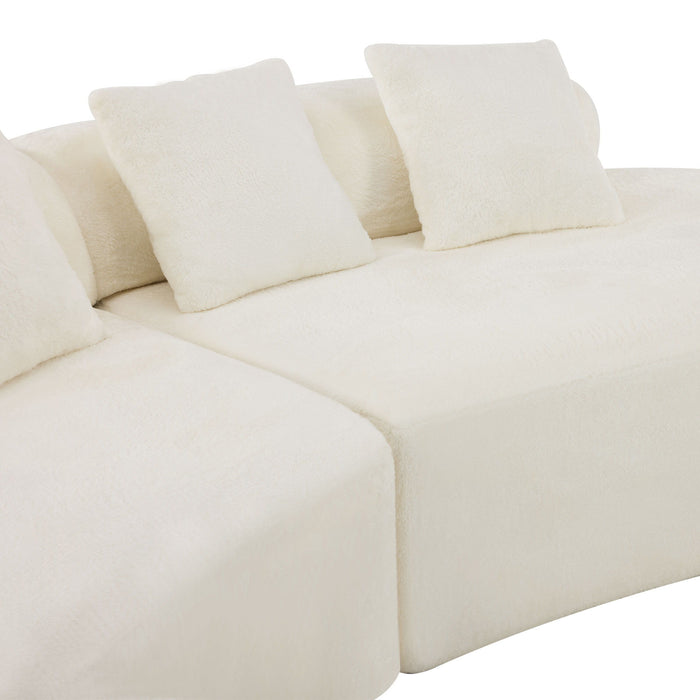 Modern Curved Sofa With Pillows